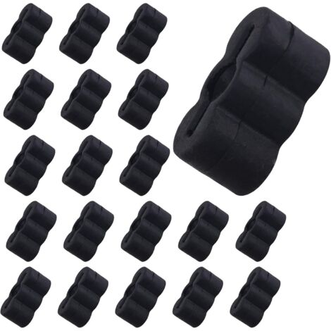 20pcs Butées Coulissantes pour Tiroirs, Universelles Arrêts en Caoutchouc Pièces de Rechange pour Glissières de Tiroirs Armoire Commode (Noir)