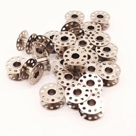 20PCS- Canette de machine à coudre-Argenté Bobine Canettes Métal De Fil Pour Machine Coudre Outil Couture Spool-BEMSM