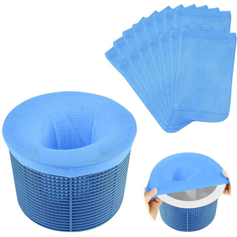 20pcs Chaussettes de Skimmer pour Piscine, Chaussette Filtre Piscine Filtre Skimmer Piscine,Bleu Pool Skimmer Socks, Chaussettes d'écumeur de Piscine en Maille Ultra Fine