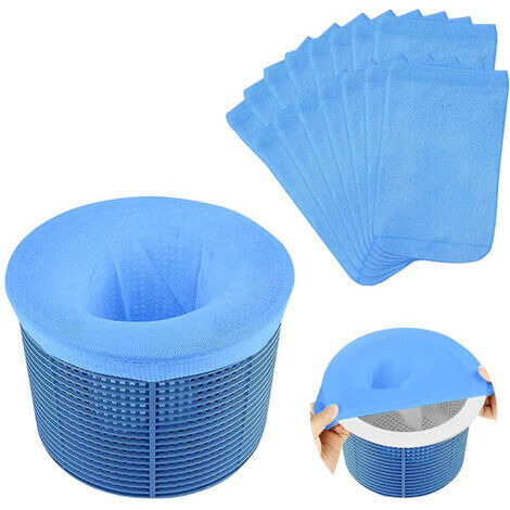 20pcs Chaussettes de Skimmer pour Piscine, Chaussette Filtre Piscine Filtre Skimmer Piscine,Bleu Pool Skimmer Socks, Chaussettes d'écumeur de Piscine en Maille Ultra Fine