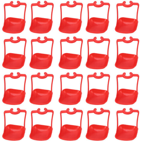 20Pcs Chicken Automatic Waterer Cups Rust Proof Bright Color Chicken Drinking Cups for Farm Red