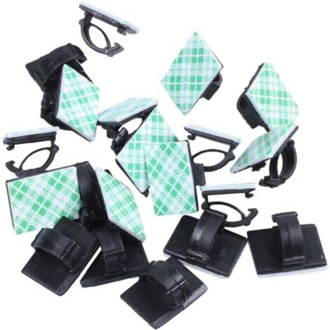 20pcs Clips de cable voiture adhesifs Enrouleur Attache goutte Fixation Porte-cable Rangement Organisateur cordon Serre-cables bureau