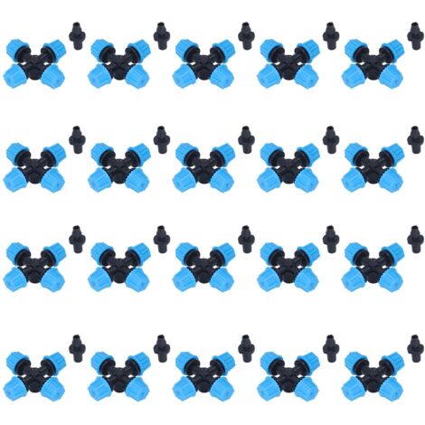 20Pcs Cross Spray Nozzle Irrigation Cross Atomization Micro Nozzle for Lawn Garden Terrace