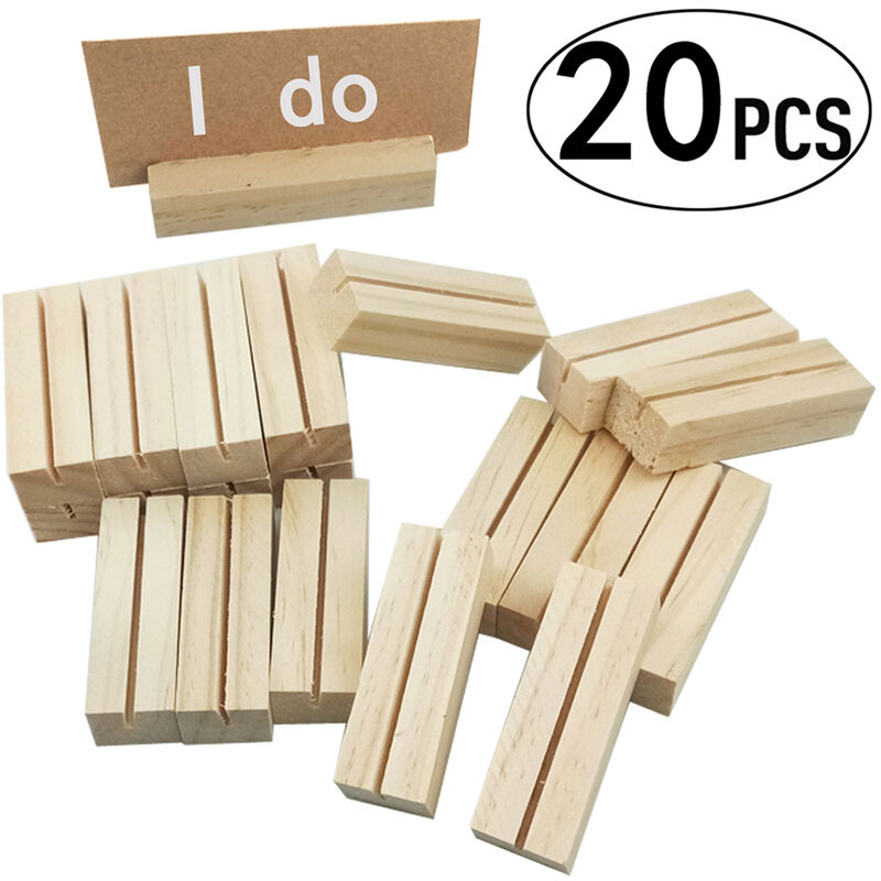 

20PCS Decoracion creativa de artesanias de madera Decoracion del hogar Memo Clip Base de tarjeta de mensaje