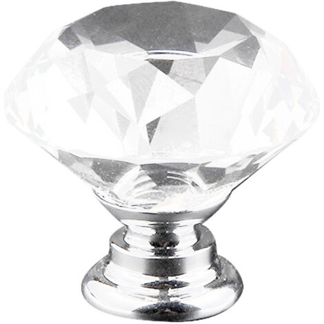 20PCS Drawer Knobs Alloy Anti Oxidation Crystal Shaped Cabinet Handle for Cupboard Home Transparent 30mm