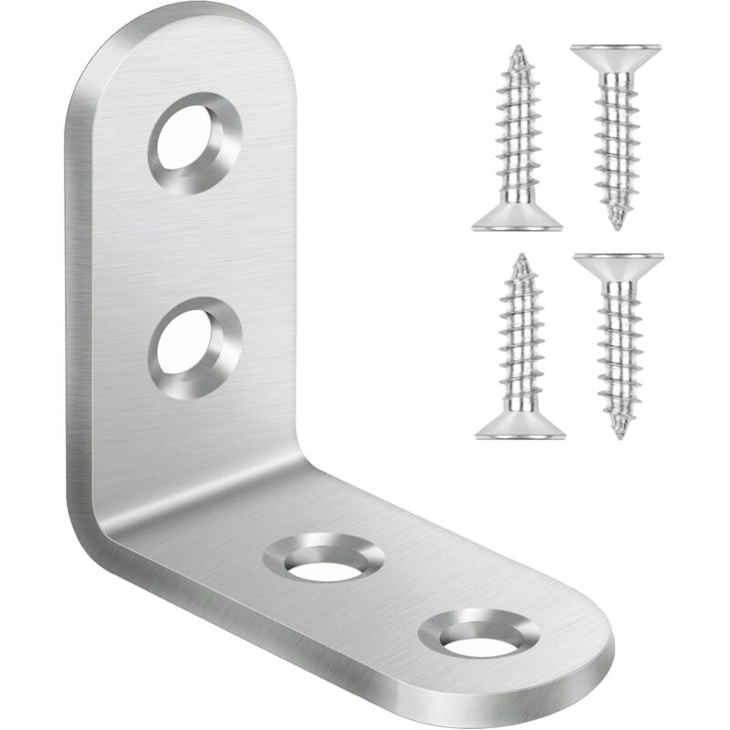 20Pcs Équerre de Fixation Inox 40x40x16mm, Équerre Angle 90 Degrés en Acier, Équerre étagère, Équerre de Coin, pour la Fixation et la Réparation de