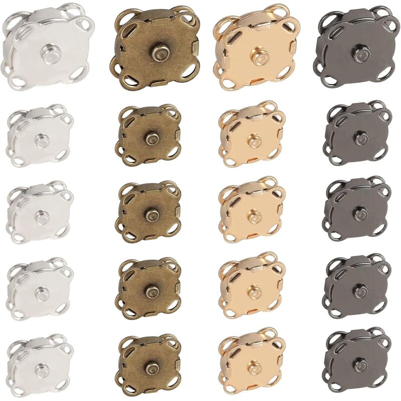 20Pcs Fermoir Magnétique Bouton Métal Fermoirs Boutons-Pression Magnétiques Boutons Magnétiques pour Coudre Aimanté Vêtements Créatifs Cuir Manteau