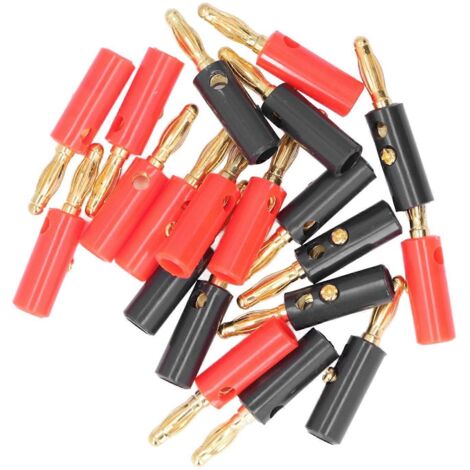 20pcs fiche banane 4mm dorée, vis ouverte universelle pour système audio voiture, câble haut-parleur plaqué or, connecteur jack banane.