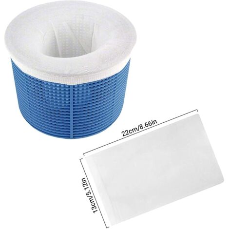 20Pcs Filtre Skimmer Piscine, Chaussettes de Skimmer, Chaussettes de Skimmer de Piscine pour Panier Piscine, Pool Skimmer Socks Nylon Élastique pour Attraper Les Feuilles, Cheveux (Blanc)