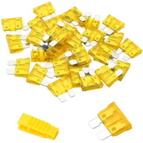 20Pcs Fusible Voiture 20A Moyenne Fusible Automobile + Extracteur - Fusible pour Auto/RV/Camion/Moto