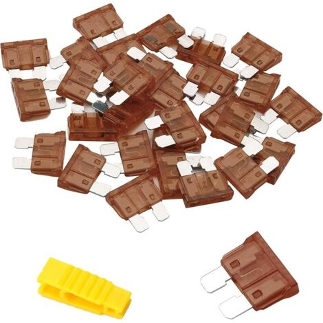 20Pcs Fusible Voiture 7.5A Moyenne Fusible Automobile + Extracteur - Fusible pour Auto/RV/Camion/Moto
