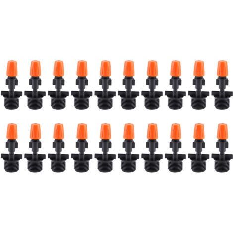 20Pcs G1/2in Single Head Orange Garden Irrigation Misting Spray Nozzle for Greenhouse Use