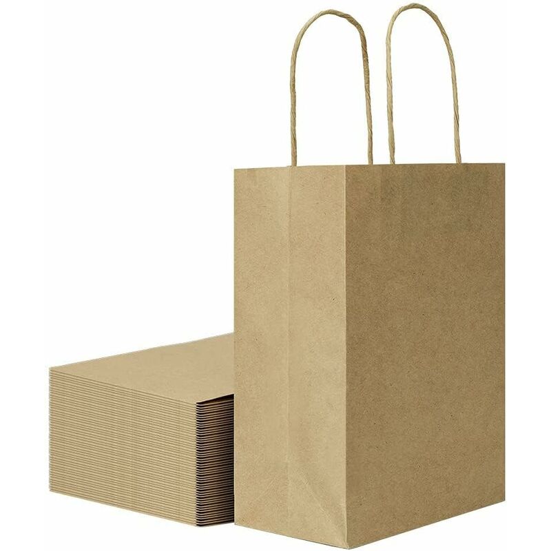 20PCS Gift Bags, 27x21x11cm Kraft Paper Bag with Handles Thick Kraft Bag Brown Paper Bags Kraft Gift Bag for Birthday Thanksgiving Christmas and