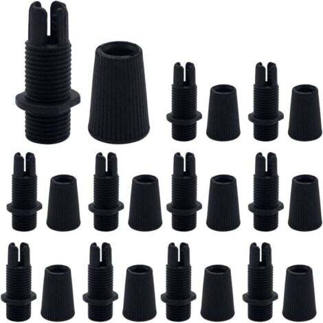 20pcs M10 Pendentif Anti-traction Connecteurs En Plastique Noir Cordon Grip Câble De Verrouillage Fil Pinces Réglables Plafonnier Clips De Câble Passe-fil pour Câblage Pendentif Suspension