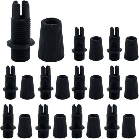 20pcs M10 Pendentif Anti-traction Connecteurs En Plastique Noir Cordon Grip Câble De Verrouillage Fil Pinces Réglables Plafonnier Clips De Câble Passe-fil pour Câblage Pendentif Suspension