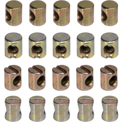 20pcs M6 Slotted Nuts for Furniture Chairs Beds Cribs