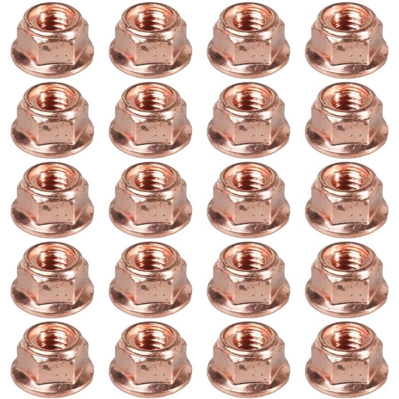 20pcs M8 copper exhaust manifold nuts M8 x 1.25, M8 exhaust turbo nuts for E30 A2001420072 11621711954