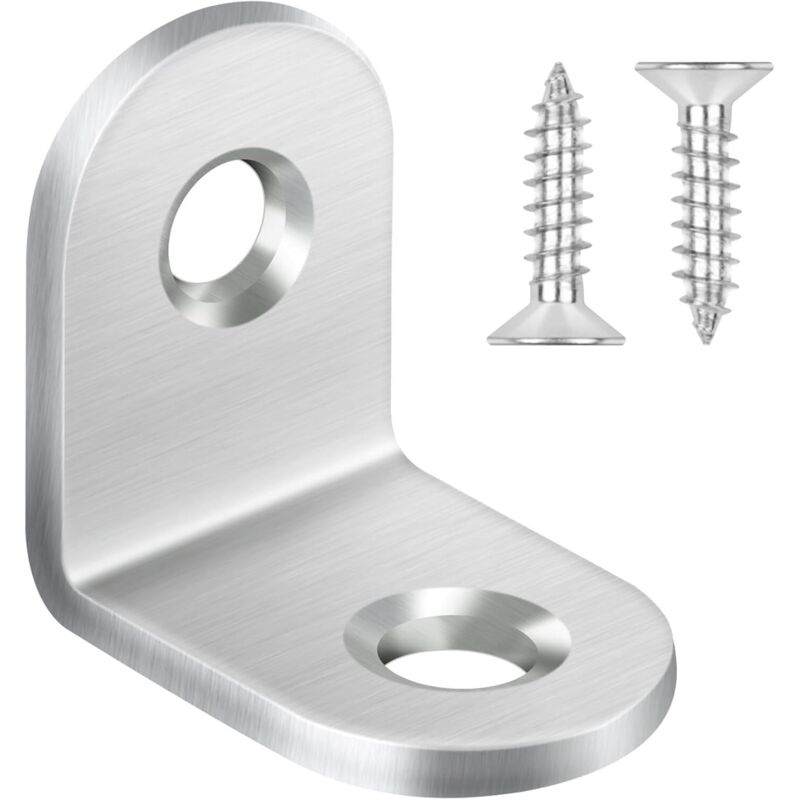 20Pcs Mini Équerre de Fixation Inox 20x20x16mm, Support d'angle Droit en forme de L, Équerre Angle 90 Degrés en Acier, pour la Fixation et la