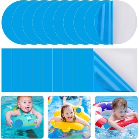 20pcs Patchs de Réparation Auto-Adhésifs en PVC, Kit Reparation Piscine Bleu, Kit Reparation Spa Gonflable, pour Ballons de Plage, Bateau/Piscines/Canoe Gonflable