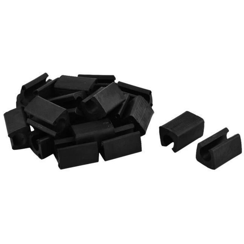 20Pcs Patin Pied Chaise Tube Rond Embout Tube Pied Table Fauteuil Tampon Meuble Rectangle en Plastique Antidérapant