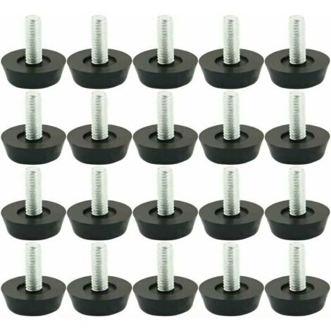 20pcs Pieds de Nivellement Meuble Réglable Pied Réglable Patin de Meuble Jambe Pied de Table Chaise Base Protection Plancher Vis Glisse 18mm x M6 x 20mm