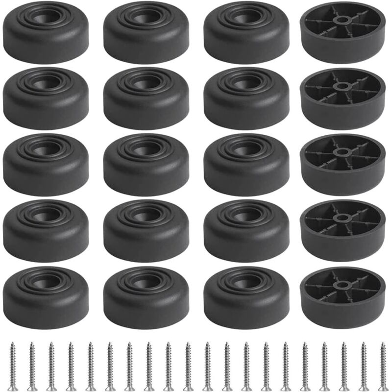 20pcs Pieds En Caoutchouc Antidérapants, Pieds Ronds En Caoutchouc Pour Planche À Découper Pour Meubles Tables Chaises Armoire Canapés, Noir (D36mm x