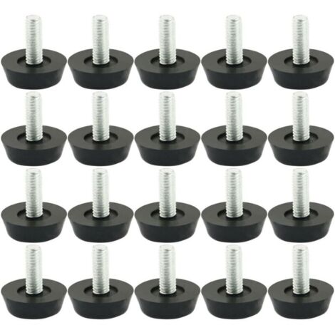 20pcs Pieds M6 x 20mm de Nivellement Meuble Réglable Pied Réglable Patinn Meuble Jambe Pied de Table Chaise Base Protection Plancher Vis Glisse