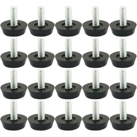 20pcs Pieds M6 x 20mm de Nivellement Meuble Réglable Pied Réglable Patinn Meuble Jambe Pied de Table Chaise Base Protection Plancher Vis Glisse-Crezuo