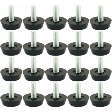 20pcs Pieds M8 x 25mm de Nivellement Meuble Réglable Pied Réglable Patinn Meuble Jambe Pied de Table Chaise Base Protection Plancher Vis Glisse,Taille totale : 21 x 30 mm (DxH)