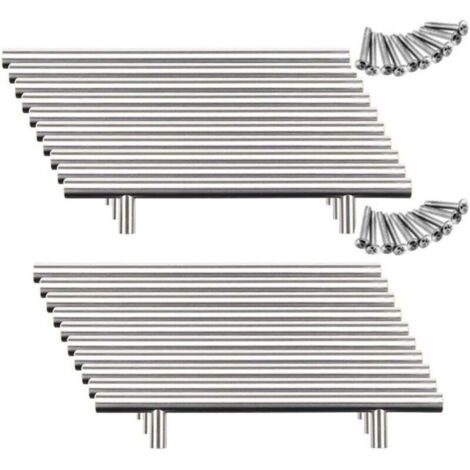 20pcs Poignée Bâton De Porte Cuisine Meuble Placard Inoxydable (128mm (Entraxe de Trous))