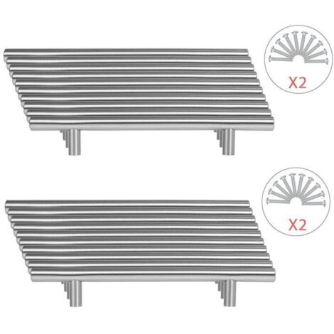 20pcs Poignée Bâton De Porte Cuisine Meuble Placard Inoxydable (96mm (Entraxe De Trous))
