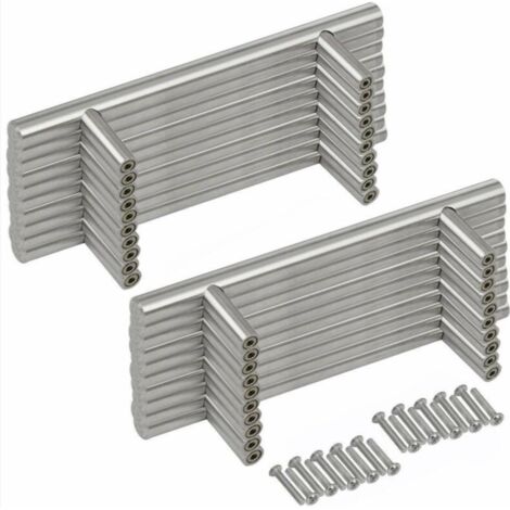 20PCS Poignée Bâton De Porte T- Bar Cuisine Porte Meuble Poignées Acier Inoxydable - Entraxe 64 mm