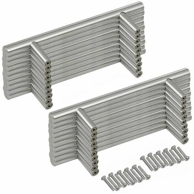 20PCS Poignée Bâton De Porte t- Bar Cuisine Porte Meuble Poignées Acier Inoxydable - Entraxe 96 mm