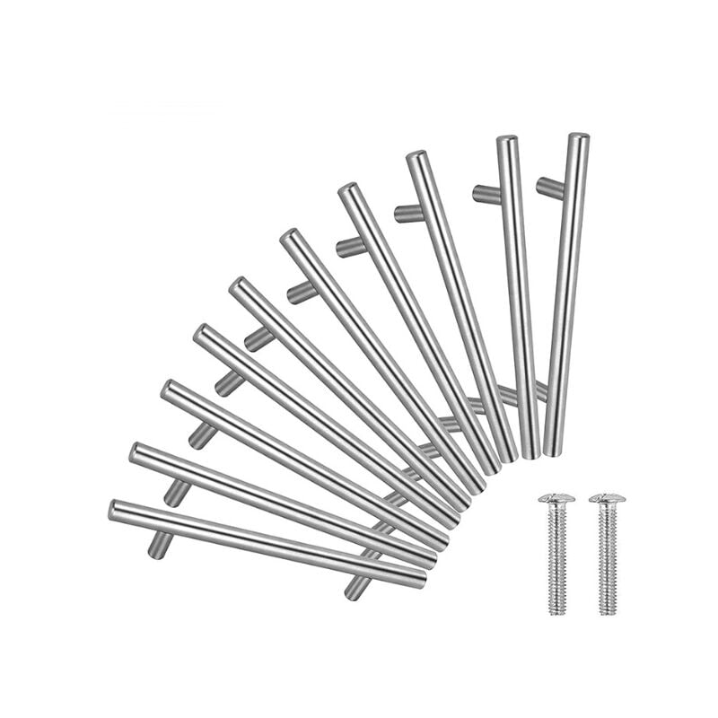 Promotion 20PCS Poignée Bâton De Porte t- Bar Cuisine Porte Meuble Poignées Acier Inoxydable - Entraxe 64 mm