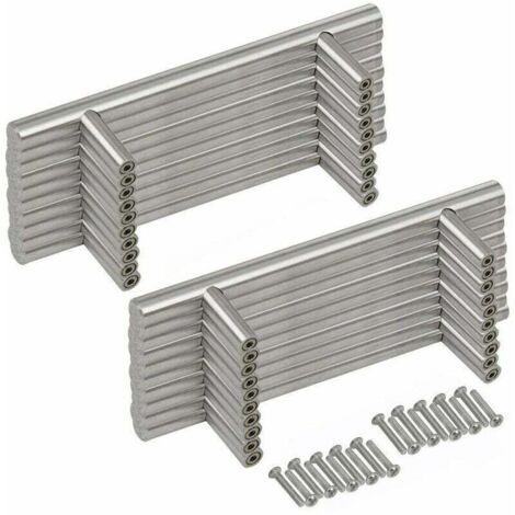 20PCS Poignée Baton De Porte T- Bar Cuisine Porte Poignées Entraxe 192 mm