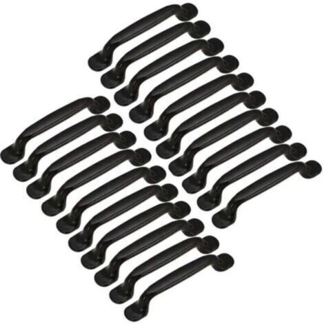 20pcs Poignée de Porte Cuisine Armoire Placard Tiroir Chambre Meubles Tirer Entraxe 128mm, Aluminium Noir