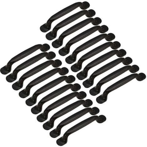 20pcs Poignée de Porte Cuisine Armoire Placard Tiroir Chambre Meubles Tirer Entraxe 128mm, Aluminium Noir