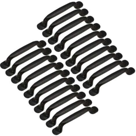 20pcs Poignée de Porte Cuisine Armoire Placard Tiroir Chambre Meubles Tirer Entraxe 128mm, Aluminium Noir