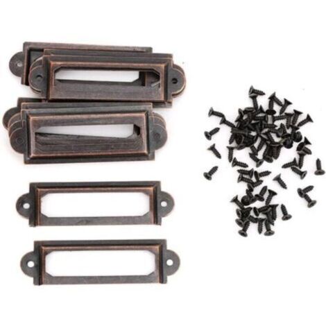 20Pcs Porte Etiquette Metal, Statue de phénix en Laiton Haute dureté Bon Brillant Metal Cadre Étiquette Nom Porte etiquettes Retro Tiroir Signes Étagère Note