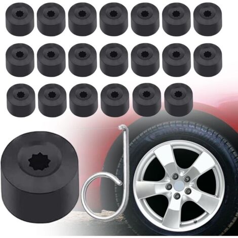 20pcs pour VW Golf Cache Boulon Jantes Voiture Ecrou de Roue Bouchon Noir