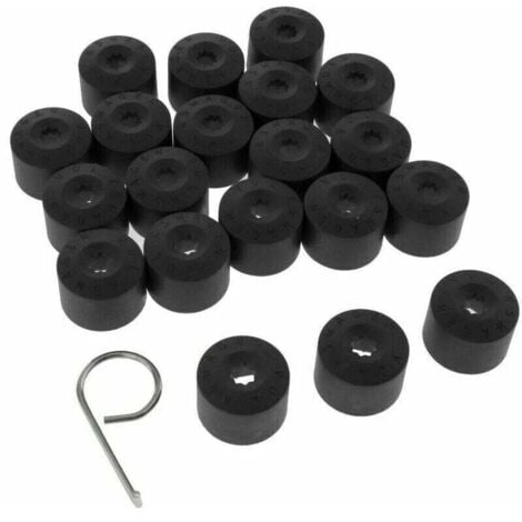 BASETBL 20pcs pour VW Golf Cache Boulon Jantes Voiture Ecrou de Roue Bouchon Noir，Trimec