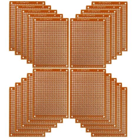 20pcs Prototype PCB Circuit Board 5x7cm Universal Matrix Breadboard Bakelite PCB Circuit Board,