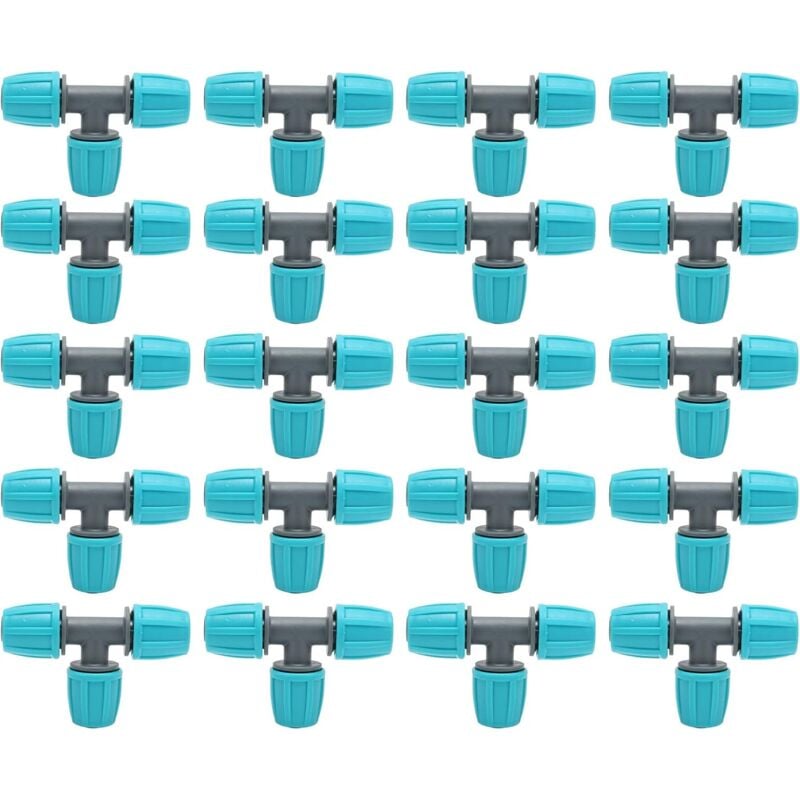 20pcs Raccords en t Barbelé, 16mm Raccords de Tuyau Barbelé Raccords Irrigation Goutte à Goutte Connecteurs en t de Tube Adaptateur 3 Voies Joints de