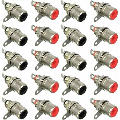 20Pcs RCA Femelle Montage sur Panneau Jack,RCA Terminal connecteur Audio,RCA connecteur à souder,Connecteurs RCA plug Jack-LIAIKI