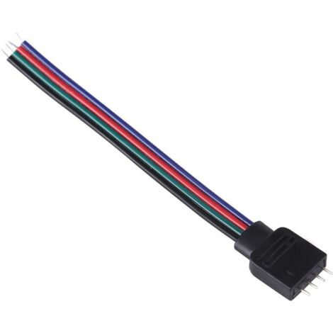 20Pcs RGB LED Strip Light Câble D'extension 4 Broches Connecteur PVC Mâle Femelle Connecteur Câbles Fils LED Bande Lumières Accessoires (3.9in)(Masculin)