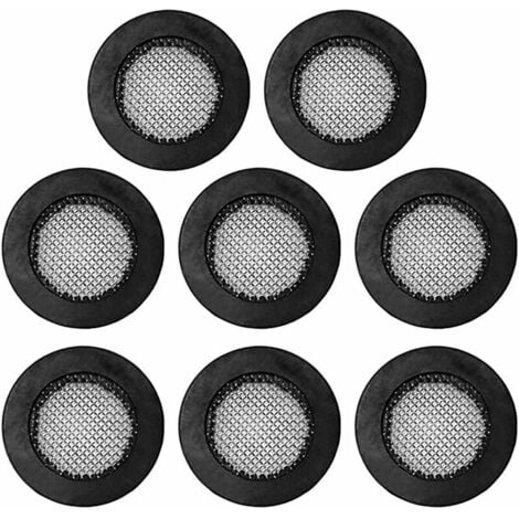20Pcs Rubber Gasket with 304 Stainless Steel Net Shower Head Filter Plumbing Hose Faucet Seal Replacement Part Washer Sink Strainer Tool 19mm (Black)——Adélala
