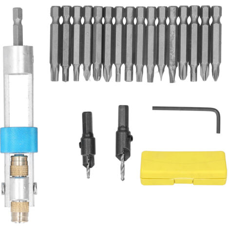 20Pcs/Set Countersink Drill Bit High Speed Steel Screwdriver Bits Screw Driver Converter Hand Tool Repair Set