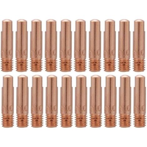 20Pcs Soudure Pointe de Tube Contact en Cuivre pour Consommables de Torche de Soudage 15AK MIG MAG (0.8)