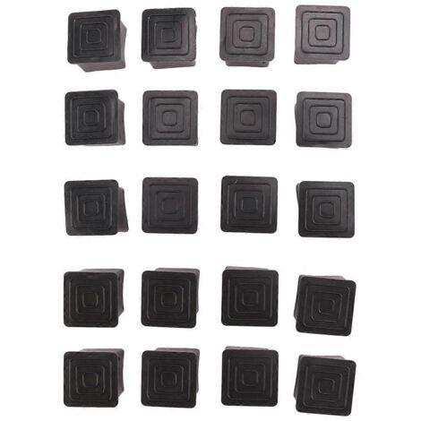 20pcs Square Chair Table Leg Rubber Covers Protectors 25mm x 25mm--