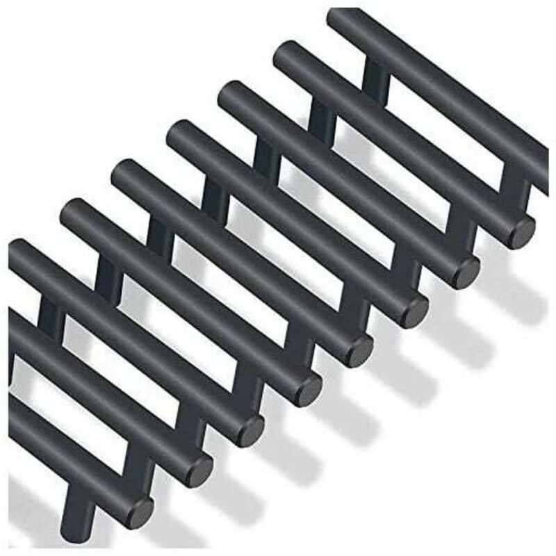 20pcs T Bar Bâton Cuisine Armoire Porte Poignées Placard Tiroir Chambre Meubles Tirer Noir Entraxe 64 mm - Noir